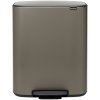 Pedálový odpadkový kôš BO 2 x 30 l, platina, Brabantia