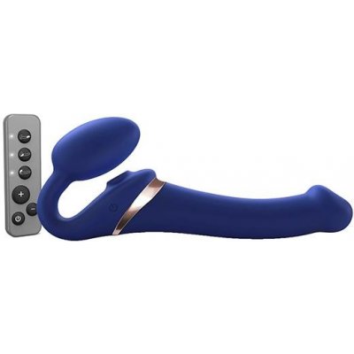 Strap-On-Me Strap-On Multi Orgasm Remote Controlled 3 Motors Blue M Pripínací penis