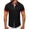 Bolf 2926 Čierna pánska elegantá košeľa s krátkymi rukávmi