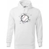 Baseball lopta v triku - Mikina pánska Cape s kapucňou - L ( Biela )