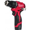 Aku bezuhlíková príklepová vŕtačka Milwaukee M12 BLPDRC-202C (2,0 Ah)