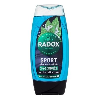 Radox Sport Mint And Sea Salt 3-in-1 Shower Gel osvěžující sprchový gel 225 ml pro muže
