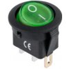 Kolískový prepínač 3-pin, 12V, zelený, podsvietený PRK0018D