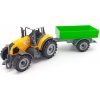 WIKY Kovový Traktor s vlečkou 18cm žltá