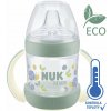 NUK Fľaša dojčenská For Nature na učenie s kontrolou teploty, zelená 150 ml