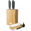 Súprava nožov G21 Gourmet Damascus v bambusovombloku, 4 kusy + brúsny kameň