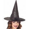 ČARODEJNÍCKY KLOBÚK S KVETOM ČIERNY 38 CM HALLOWEEN ČARODEJNICA