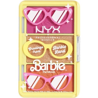 NYX Professional Makeup Barbie Mini Cheek Palette minipaletka líceniek 28 g