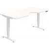 Hobis Pracovný stôl Motion Ergo, PO, 3S, 180x61-128x90 cm, biela/biela
