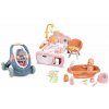 Set didaktické chodítko a kočík s bábikou v domčeku Baby Walker 3v1 + Baby Doll Little Smoby s vaničkou