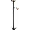 GLOBO 58903 BLADE stojacia lampa V1780mm 1xE27, 1xE14 čierna, dymová
