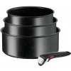 Tefal Súprava hrncov INGENIO BLACK STONE L3998902, sada 4 ks, čierna, hliník
