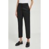 Nohavice Tommy Hilfiger dámske,čierna farba,rovné,vysoký pás,WW0WW40504 36