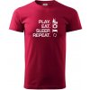 Play Eat Sleep Repeat hokej - Klasické pánske tričko vyššej gramáže - L ( Marlboro červená )