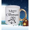 Hrnček Merry Christmas zvonček gold / silver (Vianočný hrnček, s potlačou, merry christmas, vánoční, s potiskem)