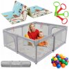 Detské ohrádka s penovou podložkou 140x140 cm SUCHÝ BAZÉN + RÚČKY A 50 LÔPTIK