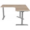 Delso Rohový výškovo nastaviteľný stôl Shaper 130 x 160 cm ľavý, dub sonoma / sivá