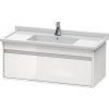 Duravit Ketho skrinka 100x45.5x41 cm závesná kúpeľňová skrinka pod umývadlo biela KT666502222