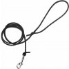 Okrúhle kožené vodítko pre psy, čierne 120 cm / 8 mm