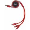 Kábel Geti GCU 02 USB 3v1 červený samonavíjacie