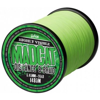 Madcat Šnúra sumcová Distance 8-Braid Fluo Zelená 0,40mm 32kg 1480m
