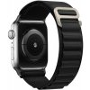 eses Alpský ťah tkaný nylónový remienok pre Apple Watch 42 mm/44 mm/45 mm/46 mm/49 mm Farba: čierna