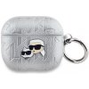 Karl Lagerfeld PU Embossed Karl and Choupette Heads Pouzdro pro AirPods Pro 2 Silver KLAP2PGKCPS