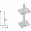 DOMAX PSR zaskrutkovacia pätka stĺpika nastaviteľná závitová Galvanické pozinkovanie nastrieborno (ZNG) PSR 130 M20 - 130 x 250 x M20 x 3 mm (4 ks)