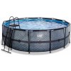 Bazén s pieskovou filtráciou Stone pool Exit Toys kruhový oceľová konštrukcia 427*122 cm šedý od 6 rokov