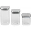 MagicHome Nádoba sklenená s nerezovým uzáverom 3 ks 800/1100/1500 ml