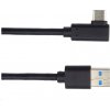 PremiumCord ku31cz2bk USB typ C/M zahnutý konektor 90° - USB 3.0 A/M, 2m