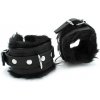 Kiotos Fluffy Inside Black Leather Handcuff