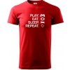 Play Eat Sleep Repeat game - Klasické pánske tričko vyššej gramáže - M ( Červená )