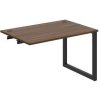 Pracovný stôl UNI O, k pozdĺ. reťazeniu, 120x75,5x80 cm, orech/čierna
