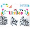 THE LITTLIES 646603 dekoračné oči pohyblivé, mix 3 veľkostí, čierno-biele 150 ks