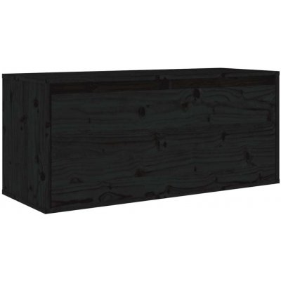 vidaXL Nástenná skrinka čierna 80x30x35 cm Masívne borovicové drevo