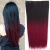 Clip in vlasy - 60 cm dlhý pás vlasov - ombre štýl - odtieň 2 T Burg