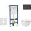 Geberit Duofix Set predstenovej inštalácie, kompaktného klozetu Oudee Vortex a dosky softclose, tlačidlo Delta50, matná čierna SANI11CA5143B