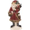 Clayre & Eef Červená vianočná dekorácia socha Santa s darčekmi - 12*4*24 cm - Clayre & Eef