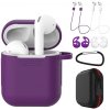 Silikónové púzdro pre Airpods, sada 5 kusov - Fialová a biela