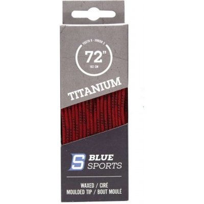 BLUE-SPORTS Hokejové šnúrky Blue Sports Titanium voskované Farba: červená, Dĺžka: 243 cm / 96"
