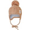 Little Angel Čiapka pletená zaväzovacej vrkôčiky LA Outlast ® Taupe Veľ. 5 (49 - 53 cm)