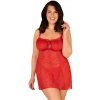 Zvodná košieľka Blossmina chemise - Obsessive 6XL/7XL červená