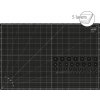 Texi Black rezacia podložka 90 x 60 cm, 5-vrstvová, zosilená (Podložka s vyznačenými uhlami a rovnobežnými čiarami, značenie v cm/inch, sila podložky 3 mm, veľkosť 90 x 60 cm - čierna)