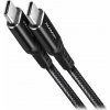 Axagon BUCM-CM30AB, USB-C USB-C, USB 2.0, 3A, ALU, opletenie, 3m, černý