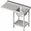 Stůl s jednokomorovým dřezem z pravé strany a místem na ledničku nebo myčku 1200x600x900 mm | STALGAST, 980956120 inox