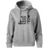 Eat sleep play - šach - Oversized mikina dámská Moon - kratšia + širšia - 2XL ( Tmavosivý melír )