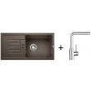 Blanco SET 11-C 24 drez silgranit FAVUM XL 6 S 86x43,5 cm Káva+batéria Mila Chróm 524238+519414