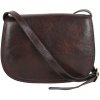 TALIANSKE Stredná dámska kožená kabelka crossbody Talianska tmavo čokoládová Vera pelle Viera