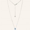 SilveAmo Strieborný náhrdelník modrého opálu KL2OPG.415S